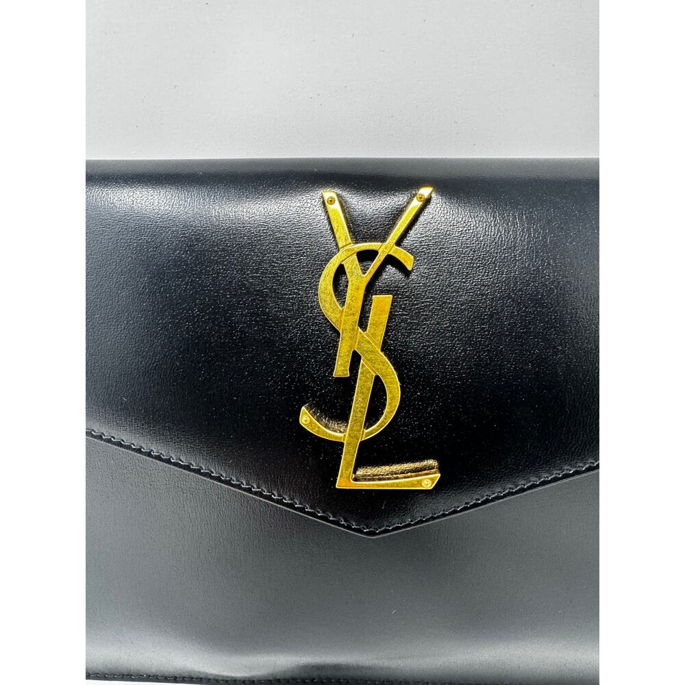 Saint Laurent Uptown Black Leather Pouch with Dustbag - Picture 5 of 10